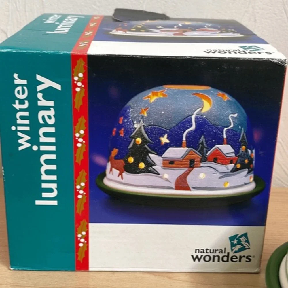 Natural Wonders Vintage‎ Winter Luminary Tea Light Holder Ceramic Christmas